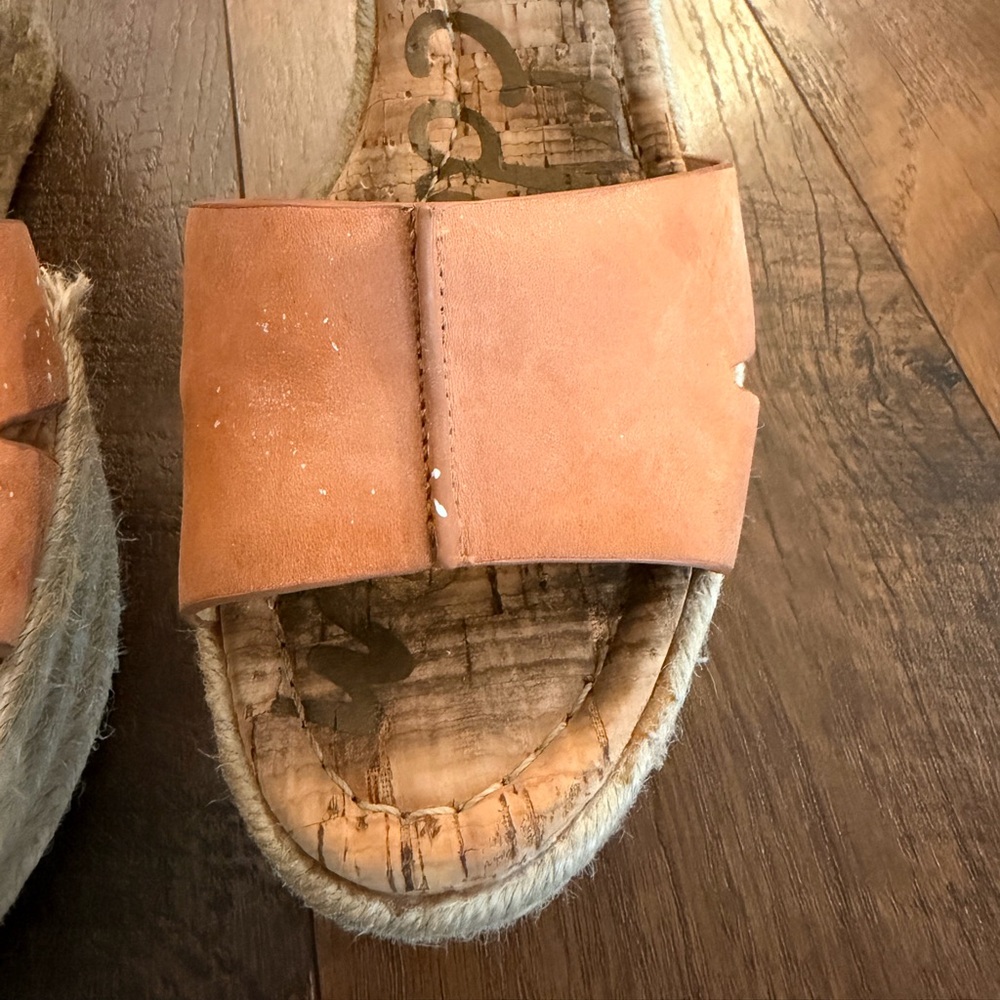 Sam Edelman Tan Leather Women's Wedges Sandals - Picture 4 of 14